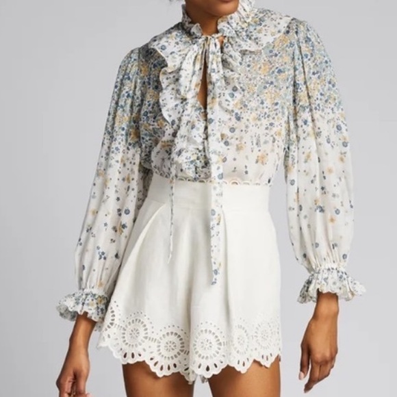 Zimmermann Bellitude Scalloped Shorts Zimmermann Size 3 - Picture 11 of 16